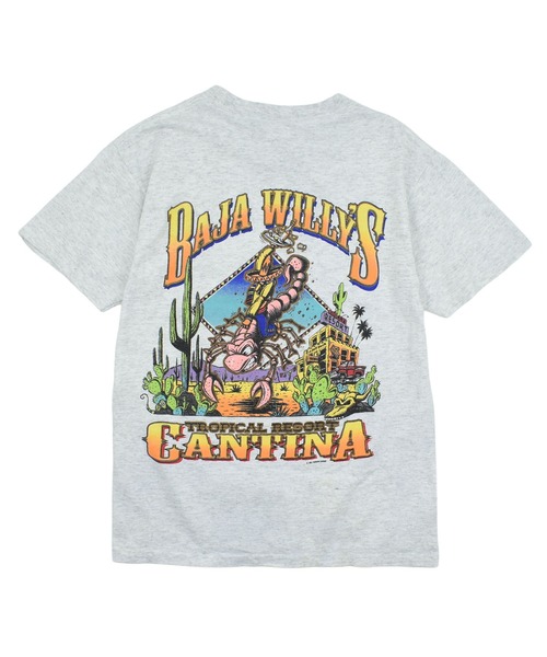LABORATORY R(ラボラトリーアール)の「【USED】90’s PARADISE GARAGE “BAJA WILLY’S CANTINA” スーベニア Tシャツ USA製(Tシャツ/カットソー・メンズ・グレー・MEDIUM)」の1枚目の写真