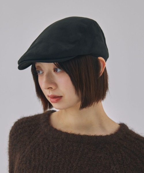 Unblend(アンブレンド)の「【Unblend】ソリッドハンチング帽(ハンチング/ベレー帽・レディース・ブラウン/ブラック・FREE)」の4枚目の写真