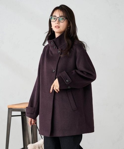 a.v.v(アーヴェヴェ)の「スタンドカラーミディコート(チェスターコート・レディース・ボルドー/ライトグレー/ブルー/ブラック・36/38/40/42/34)」の7枚目の写真