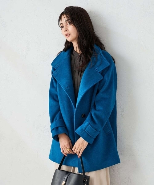 a.v.v(アーヴェヴェ)の「スタンドカラーミディコート(チェスターコート・レディース・ボルドー/ライトグレー/ブルー/ブラック・36/38/40/42/34)」の15枚目の写真