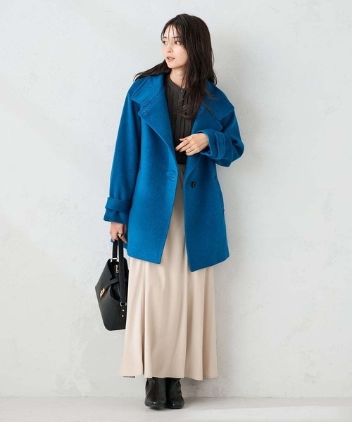 a.v.v(アーヴェヴェ)の「スタンドカラーミディコート(チェスターコート・レディース・ボルドー/ライトグレー/ブルー/ブラック・36/38/40/42/34)」の20枚目の写真