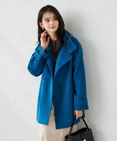 【美品】PUBLIC TOKYO ツイードオーバーステンカラーコート サイズ2 ツイードオーバーステンカラーコート（ステンカラーコート