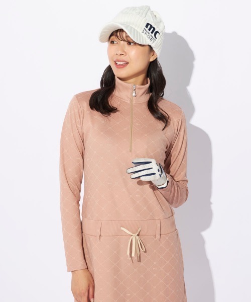 CPG ハーフジップワンピース レディース ゴルフ ワンピース ベージュ 完売 セール】【marie claire/マリ.クレール】レディースハーフジップ