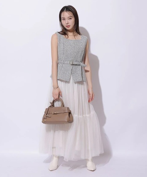 マイストラーダ　ジレワンピース　新品未使用　タグ付き　ホワイト　38 マイストラーダ ジレワンピース 新品未使用 タグ付き ホワイト 38 マイ