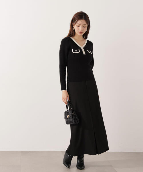 PROPORTION BODY DRESSING（プロポーションボディドレッシング）の「＜ウォッシャブル＞フラップポケット付きニット / 1215270016（ニット/セーター・レディース・ブルー/ブラック/ホワイト系その他・MEDIUM/SMALL）」の6枚目の写真