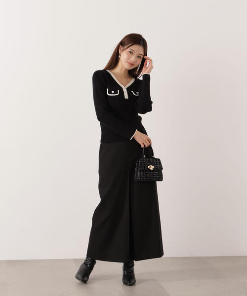 PROPORTION BODY DRESSING（プロポーションボディドレッシング）の「＜ウォッシャブル＞フラップポケット付きニット / 1215270016（ニット/セーター・レディース・ブルー/ブラック/ホワイト系その他・MEDIUM/SMALL）」の7枚目の写真