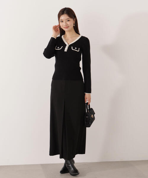 PROPORTION BODY DRESSING（プロポーションボディドレッシング）の「＜ウォッシャブル＞フラップポケット付きニット / 1215270016（ニット/セーター・レディース・ブルー/ブラック/ホワイト系その他・MEDIUM/SMALL）」の8枚目の写真