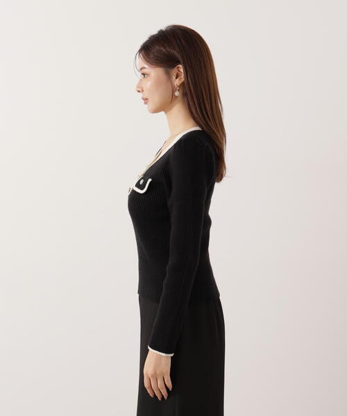 PROPORTION BODY DRESSING（プロポーションボディドレッシング）の「＜ウォッシャブル＞フラップポケット付きニット / 1215270016（ニット/セーター・レディース・ブルー/ブラック/ホワイト系その他・MEDIUM/SMALL）」の10枚目の写真