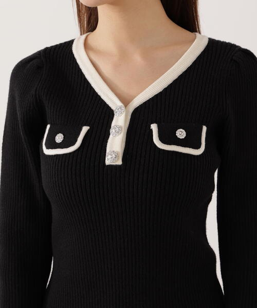 PROPORTION BODY DRESSING（プロポーションボディドレッシング）の「＜ウォッシャブル＞フラップポケット付きニット / 1215270016（ニット/セーター・レディース・ブルー/ブラック/ホワイト系その他・MEDIUM/SMALL）」の12枚目の写真