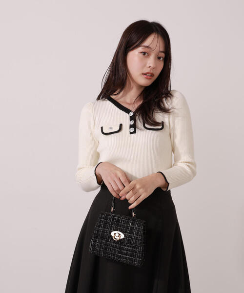 PROPORTION BODY DRESSING（プロポーションボディドレッシング）の「＜ウォッシャブル＞フラップポケット付きニット / 1215270016（ニット/セーター・レディース・ブルー/ブラック/ホワイト系その他・MEDIUM/SMALL）」の20枚目の写真