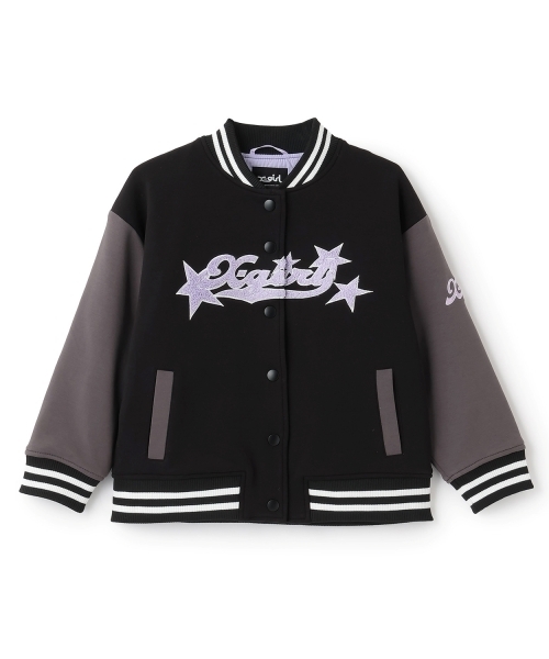 X-girl Stages(エックスガールステージス)の「ロゴ刺しゅうダンボールニットスタジャン(スタジャン・キッズ・ブラック/ラベンダー・130cm/110cm/120cm/140cm/100cm/90cm)」の15枚目の写真