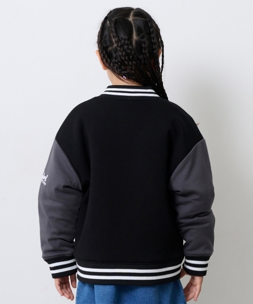 X-girl Stages(エックスガールステージス)の「ロゴ刺しゅうダンボールニットスタジャン(スタジャン・キッズ・ブラック/ラベンダー・130cm/110cm/120cm/140cm/100cm/90cm)」の17枚目の写真