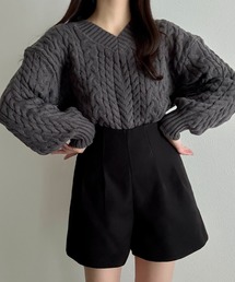 Cham.（チャム）の「Vネックケーブルニットトップス（ニット/セーター）」