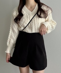 Cham.（チャム）の「Vネックケーブルニットトップス（ニット/セーター）」