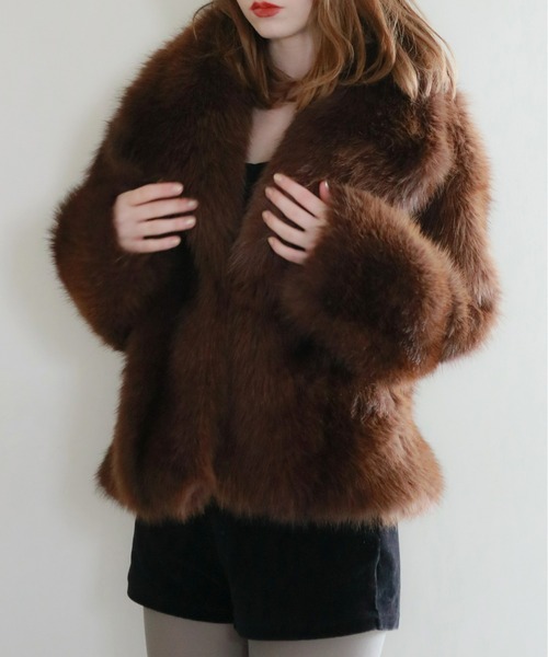 【mic】ビッグカラーファージャケット mic】ビッグカラーファージャケット