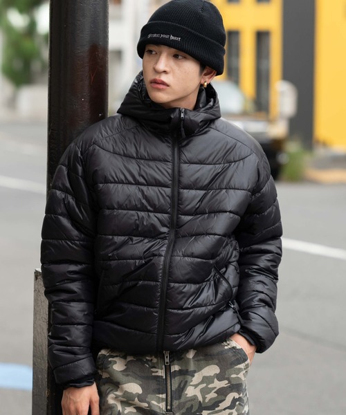 WEGO（ウィゴー）の「WEGO/コンパクトフィットパファーフーディー（ダウンジャケット/コート・メンズ・ブラック/ブルー・MEDIUM/LARGE）」の8枚目の写真