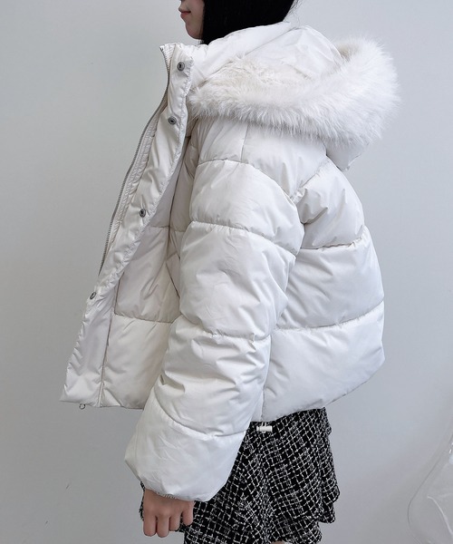 INGNI（イング）の「エコファー取り外し中綿ジャケット（ダウンジャケット/コート・レディース・オフホワイト/グレー系その他/ブラック・M）」の16枚目の写真