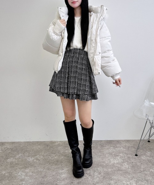 INGNI（イング）の「エコファー取り外し中綿ジャケット（ダウンジャケット/コート・レディース・オフホワイト/グレー系その他/ブラック・M）」の18枚目の写真