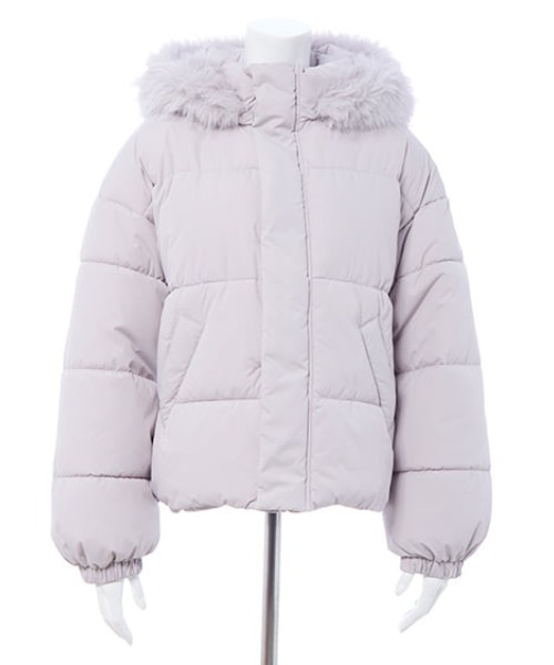 INGNI（イング）の「エコファー取り外し中綿ジャケット（ダウンジャケット/コート・レディース・オフホワイト/グレー系その他/ブラック・M）」の5枚目の写真