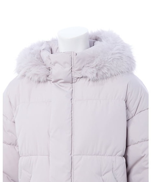 INGNI（イング）の「エコファー取り外し中綿ジャケット（ダウンジャケット/コート・レディース・オフホワイト/グレー系その他/ブラック・M）」の7枚目の写真