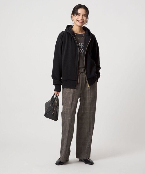 green label relaxing(グリーンレーベルリラクシング)の「ウラキモウ ジップ フーディー(パーカー・レディース・ブラック/ナチュラル/グレー・FREE)」の9枚目の写真