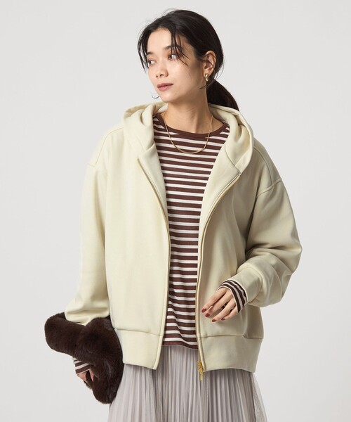 green label relaxing(グリーンレーベルリラクシング)の「ウラキモウ ジップ フーディー(パーカー・レディース・ブラック/ナチュラル/グレー・FREE)」の18枚目の写真