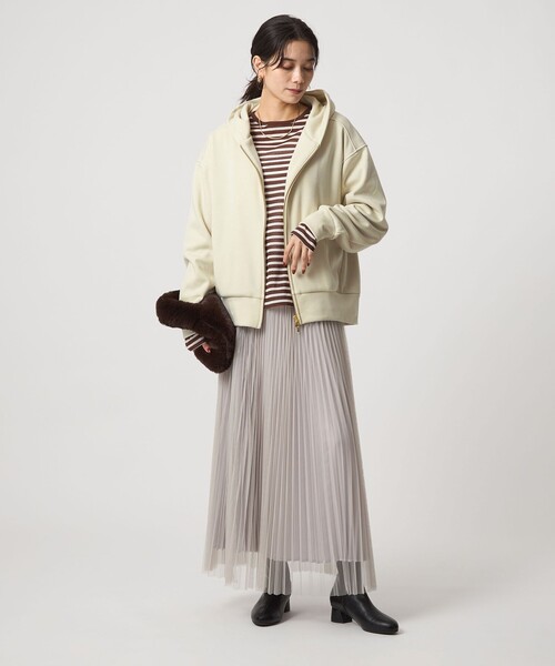 green label relaxing(グリーンレーベルリラクシング)の「ウラキモウ ジップ フーディー(パーカー・レディース・ブラック/ナチュラル/グレー・FREE)」の20枚目の写真