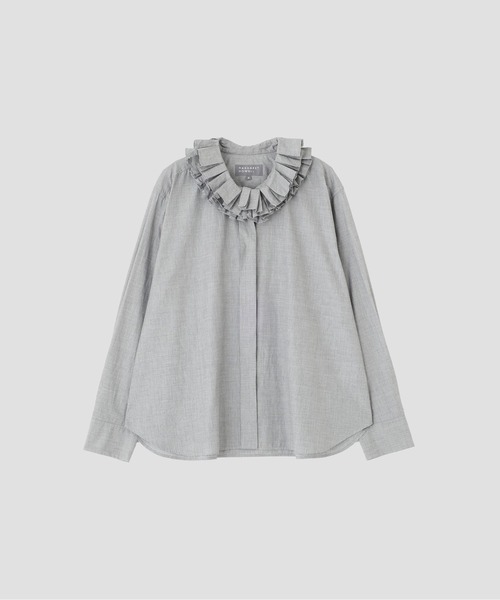 MARGARET HOWELL（マーガレットハウエル）の「COTTON END ON END（シャツ/ブラウス・レディース・グレー/ホワイト・1/2）」の10枚目の写真