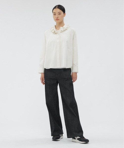 MARGARET HOWELL（マーガレットハウエル）の「COTTON END ON END（シャツ/ブラウス・レディース・グレー/ホワイト・1/2）」の3枚目の写真