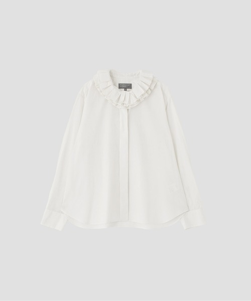 MARGARET HOWELL（マーガレットハウエル）の「COTTON END ON END（シャツ/ブラウス・レディース・グレー/ホワイト・1/2）」の4枚目の写真