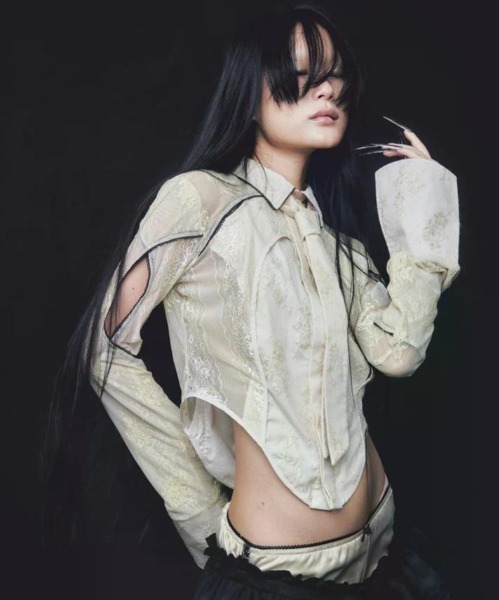 neith./ネイス/Classic Lace Shirt(Beige)