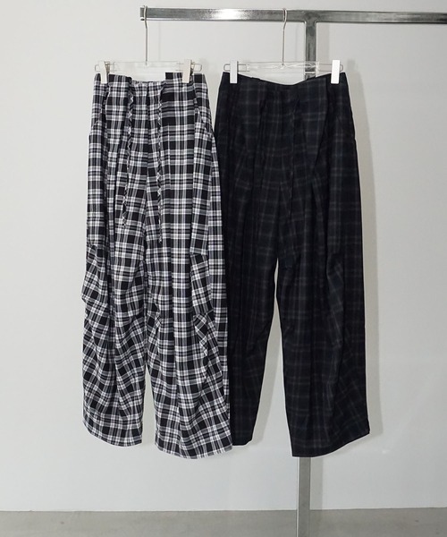 chuclla（チュクラ）の「ワイドタックチェックパンツ chw25a098
