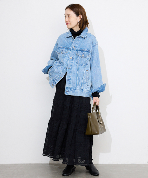 SLOBE IENA（スローブイエナ）の「《WEB限定/追加》MAJOLICAティアプリーツスカート（スカート・レディース・ブラック/ホワイト・FREE）」の4枚目の写真