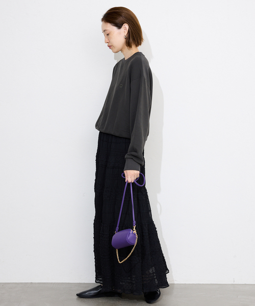 SLOBE IENA（スローブイエナ）の「《WEB限定/追加》MAJOLICAティアプリーツスカート（スカート・レディース・ブラック/ホワイト・FREE）」の8枚目の写真