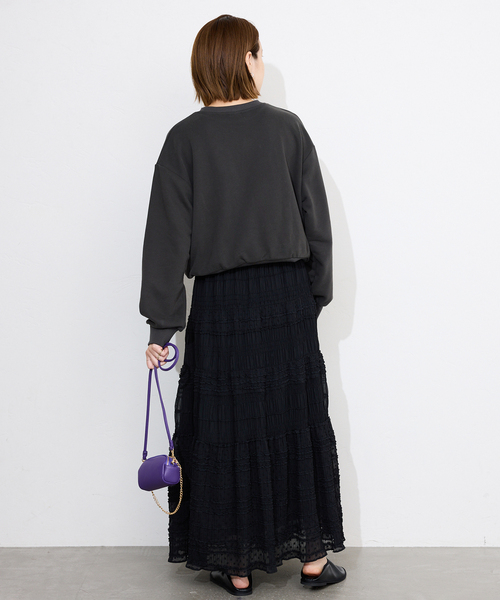 SLOBE IENA（スローブイエナ）の「《WEB限定/追加》MAJOLICAティアプリーツスカート（スカート・レディース・ブラック/ホワイト・FREE）」の9枚目の写真