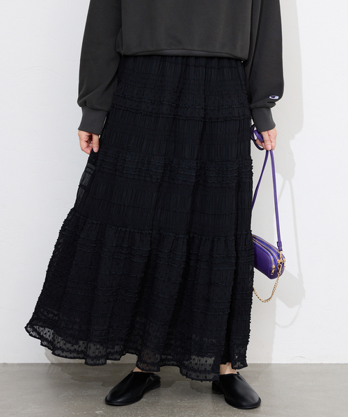 SLOBE IENA（スローブイエナ）の「《WEB限定/追加》MAJOLICAティアプリーツスカート（スカート・レディース・ブラック/ホワイト・FREE）」の10枚目の写真