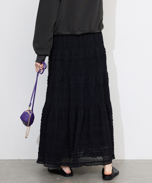 SLOBE IENA（スローブイエナ）の「《WEB限定/追加》MAJOLICAティアプリーツスカート（スカート・レディース・ブラック/ホワイト・FREE）」の11枚目の写真