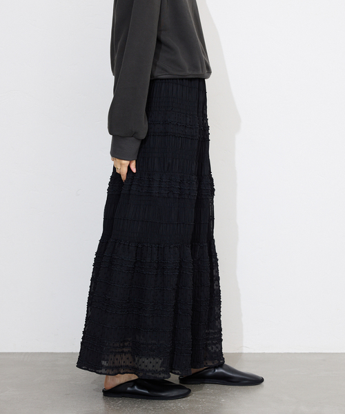 SLOBE IENA（スローブイエナ）の「《WEB限定/追加》MAJOLICAティアプリーツスカート（スカート・レディース・ブラック/ホワイト・FREE）」の12枚目の写真