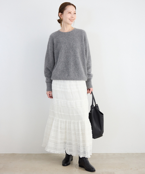 SLOBE IENA（スローブイエナ）の「《WEB限定/追加》MAJOLICAティアプリーツスカート（スカート・レディース・ブラック/ホワイト・FREE）」の13枚目の写真