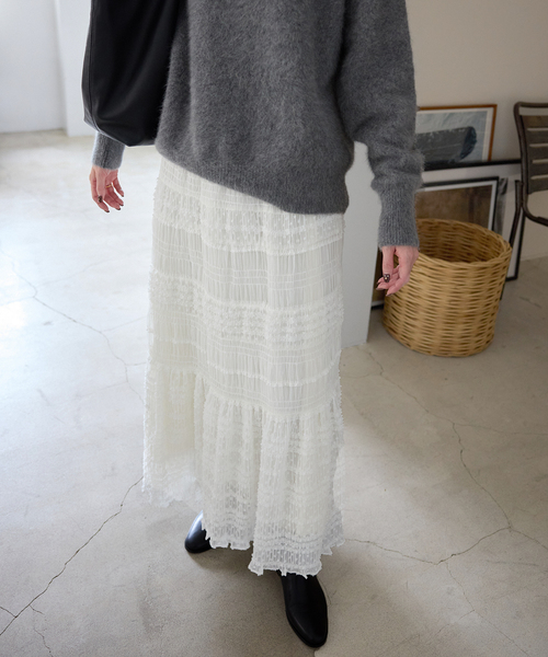 SLOBE IENA（スローブイエナ）の「《WEB限定/追加》MAJOLICAティアプリーツスカート（スカート・レディース・ブラック/ホワイト・FREE）」の20枚目の写真