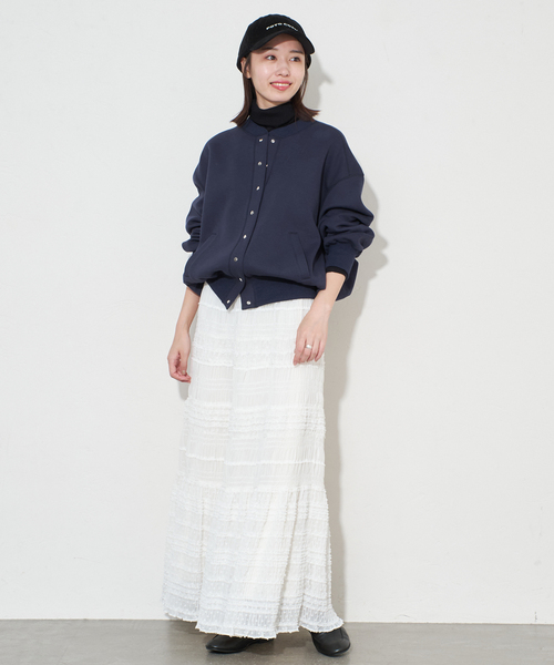 SLOBE IENA（スローブイエナ）の「《WEB限定/追加》MAJOLICAティアプリーツスカート（スカート・レディース・ブラック/ホワイト・FREE）」の21枚目の写真