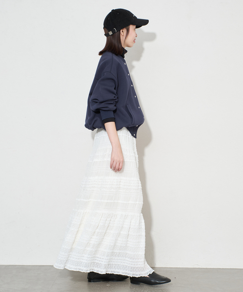 SLOBE IENA（スローブイエナ）の「《WEB限定/追加》MAJOLICAティアプリーツスカート（スカート・レディース・ブラック/ホワイト・FREE）」の22枚目の写真