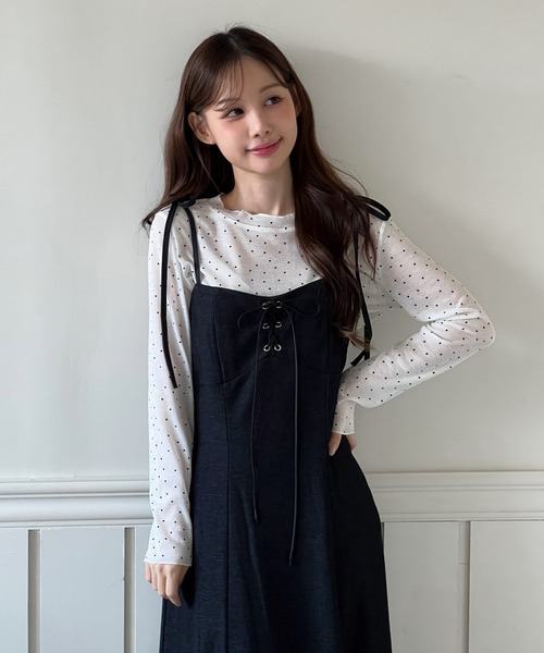 ひげと猫猫使節団メイド服、黒Mリボンタイミディアム丈クラシカルワンピース ひげと猫猫使節団様専用メイド服、黒Mリボンタイミディアム丈