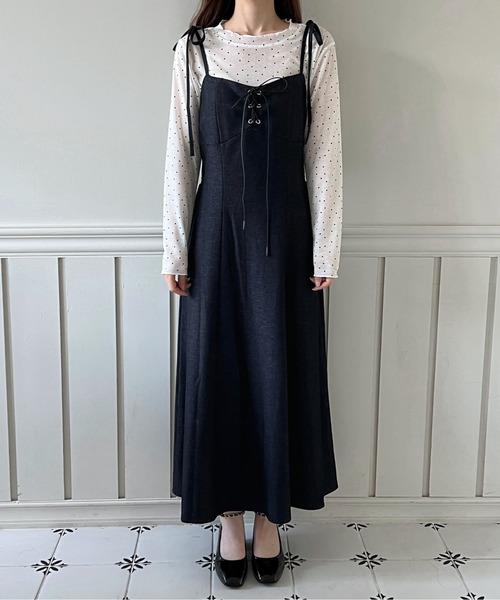 セール】リボンデニムキャミロングワンピース/2025 AW COLLECTION