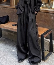 NOWLE（ノウル）の「【NOWLE】センターライン ダブルプリーツ ドレープ フレア スラックス（スラックス・メンズ）」