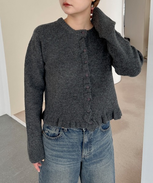 PILIT(ピリット)の「フリルカーディガン(カーディガン/ボレロ・レディース・グレー/チャコールグレー/グレイッシュベージュ・MEDIUM)」の21枚目の写真