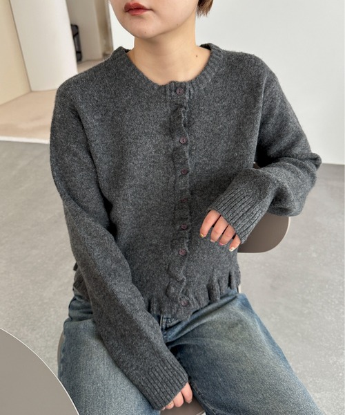 PILIT(ピリット)の「フリルカーディガン(カーディガン/ボレロ・レディース・グレー/チャコールグレー/グレイッシュベージュ・MEDIUM)」の19枚目の写真