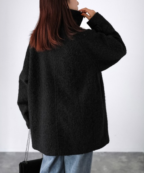 Riberry（リベリー）の「ミドル丈スタンドカラーコート（その他アウター・レディース・ブラック/ダークブラウン/グレー・MEDIUM）」の20枚目の写真