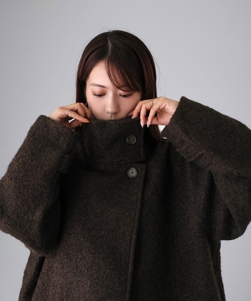 Riberry（リベリー）の「ミドル丈スタンドカラーコート（その他アウター・レディース・ブラック/ダークブラウン/グレー・MEDIUM）」の11枚目の写真