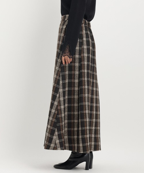 Andemiu（アンデミュウ）の「チェックジャガードフレアスカート603896（スカート・レディース・ベージュ/ブラック・FREE）」の11枚目の写真